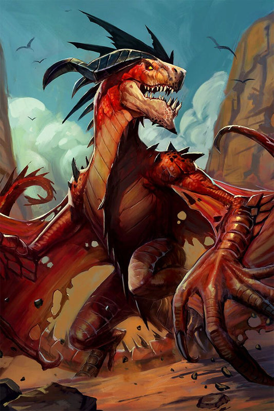 Cartoonish Dragon Fantasy Dangerous Painting Print Jigsaw Puzzle