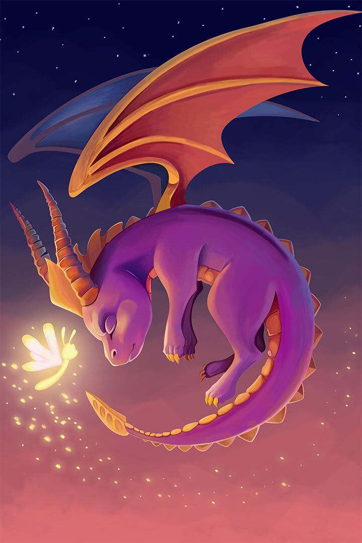 Cartoonish Dragon Fantasy Design Painting Print Keychain