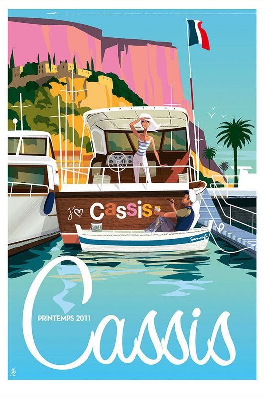 Cassis France Landscape Travel Vintage Style Jigsaw Puzzle