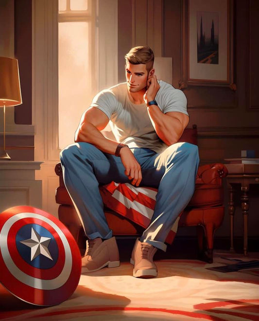 Casual Hero Pondering Print Poster
