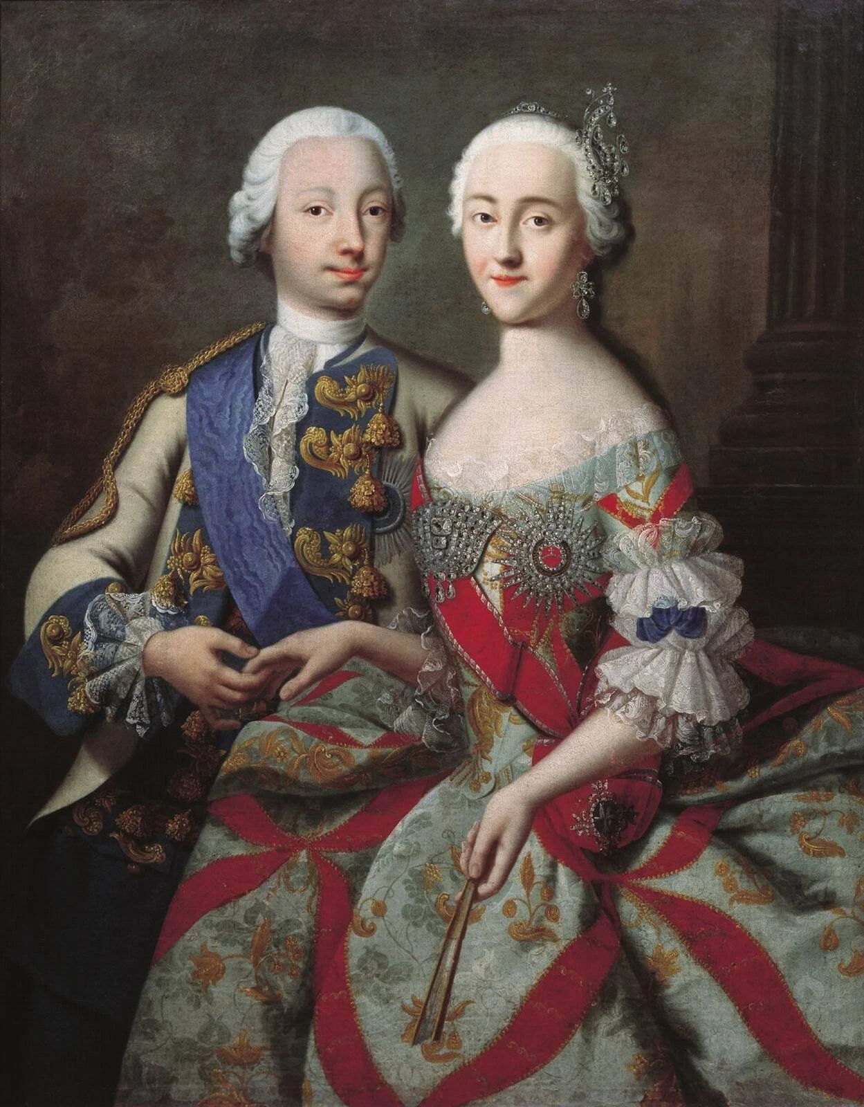 Catherine The Great & Husband Peter Iii Portrait Keychain Keychain Art Print Queen Ii