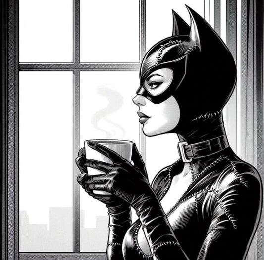 Catwoman Coffee Window Print Poster