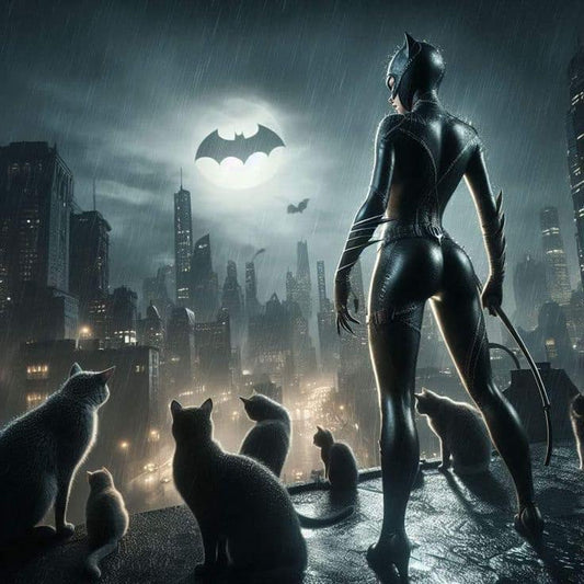 Catwoman Gotham Nightscape Print Poster