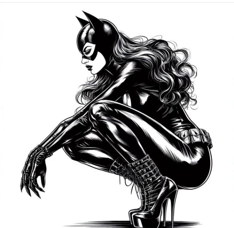 Catwoman Illustration Posed Print Poster