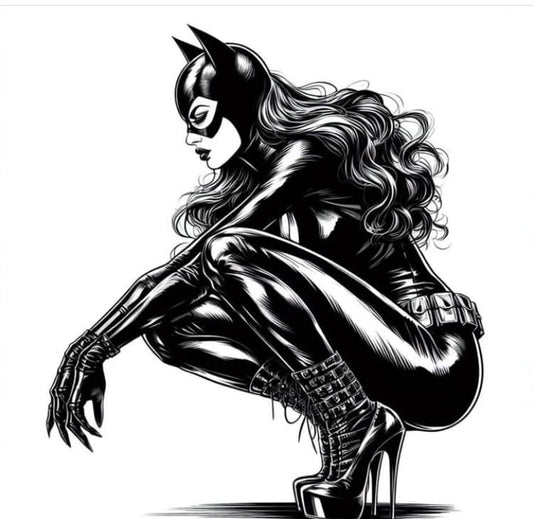 Catwoman Illustration Posed Print Poster