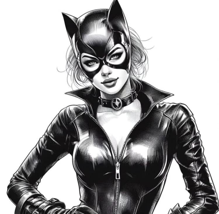 Catwoman Illustration (6) Print Poster