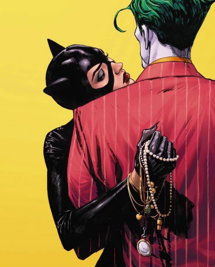 Catwoman Joker Hugging Art Print Poster