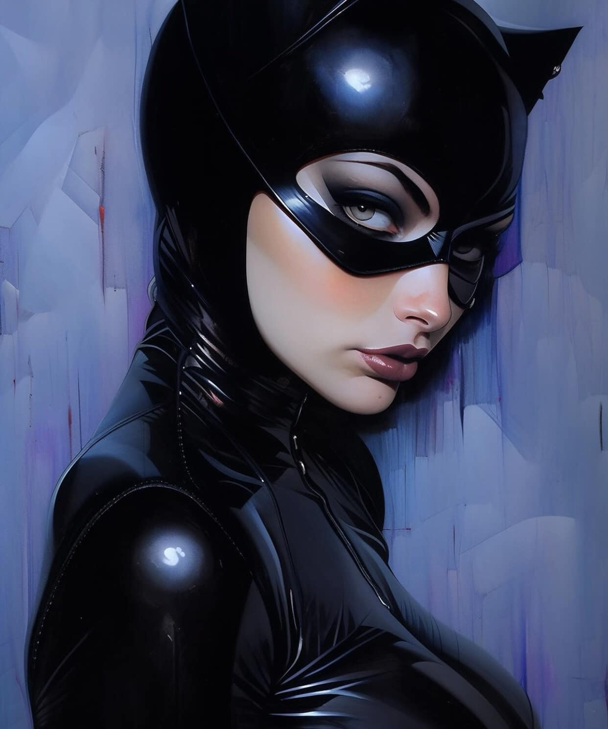 Catwoman Portrait Print Poster