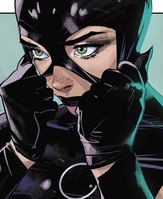 Catwoman Portrait Adjusting Mask Print Poster