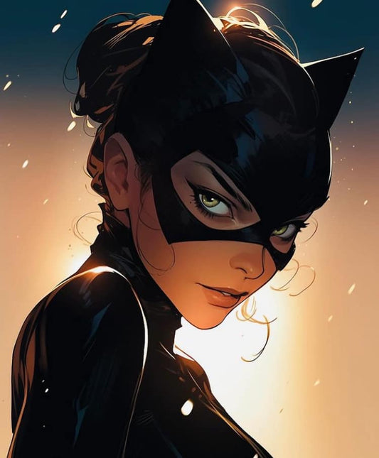Catwoman Portrait Closeup Print Poster