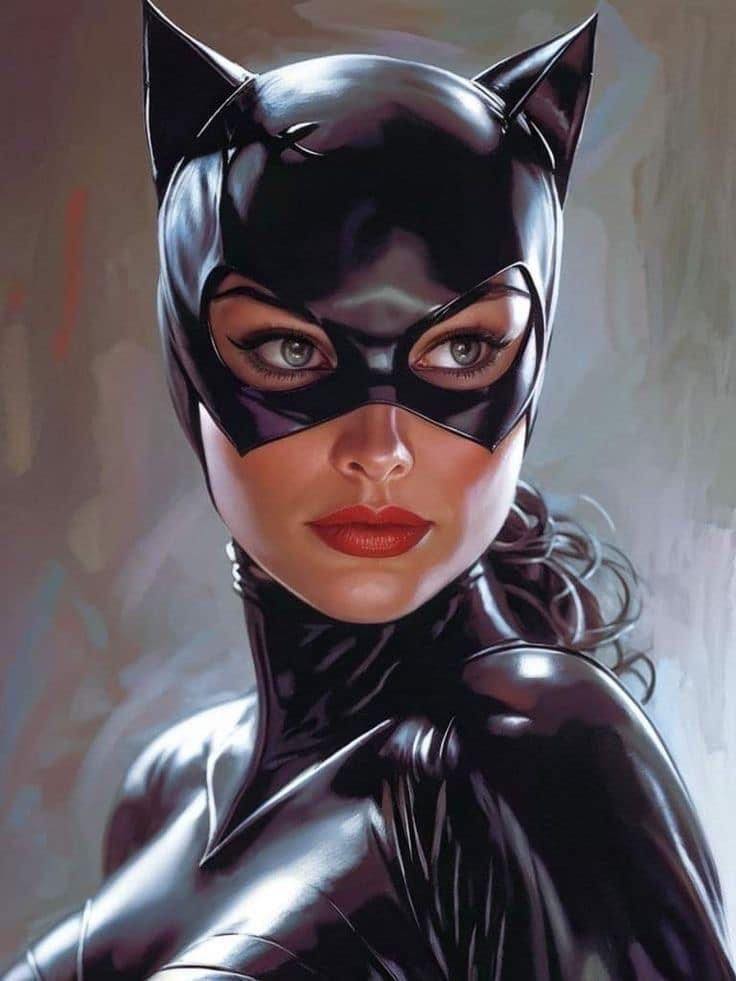 Catwoman Portrait Closeup (1) Print Poster
