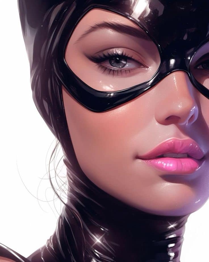 Catwoman Portrait Closeup (4) Print Poster