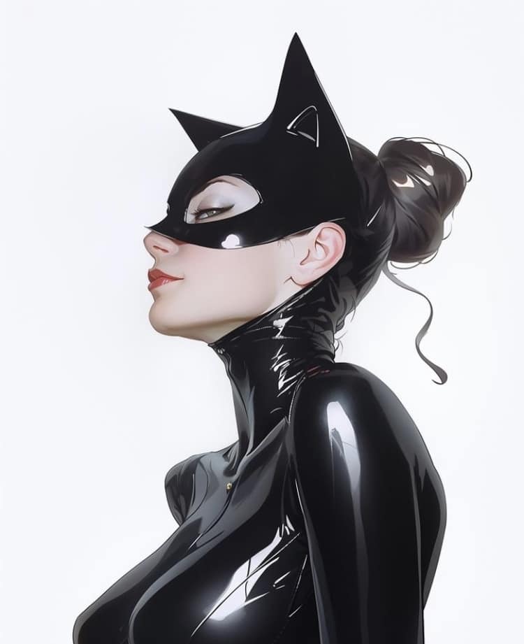 Catwoman Portrait Mysterious Angle Print Poster