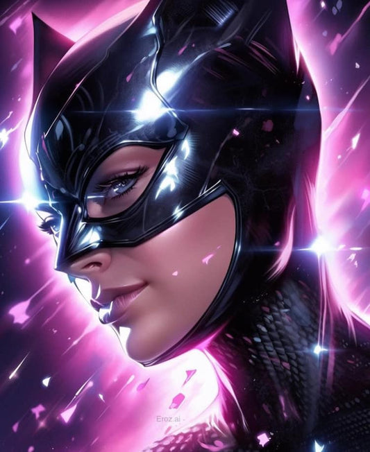 Catwoman Portrait Sparkle Print Poster