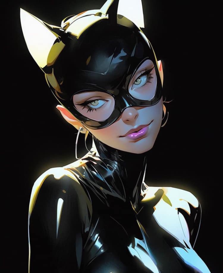 Catwoman Portrait (9) Print Poster