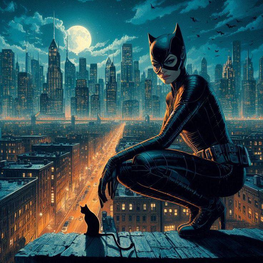 Catwoman Cityscape Moonlit 527 Print Poster