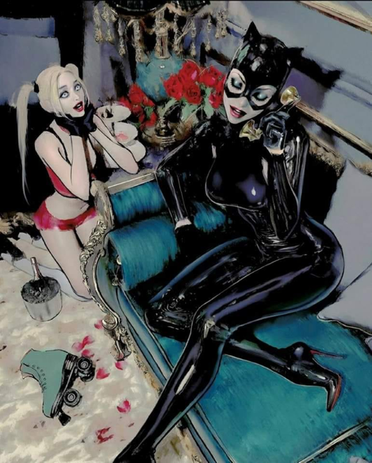 Catwoman Harley Quinn 7591 Print Poster