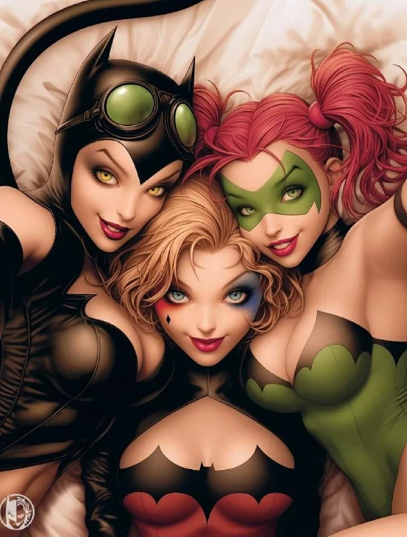 Catwoman Poison Ivy Harley 4731 Print Poster