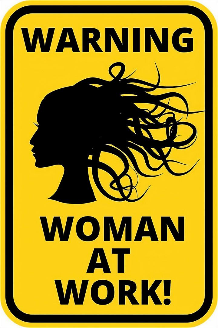 Caution Women At Work Warning Artwork Print Wall Art Home Decor Poster
