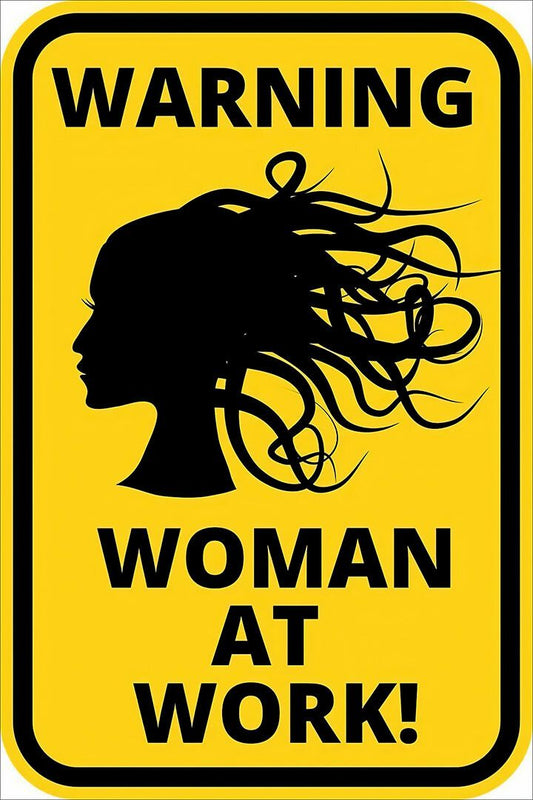 Caution Women At Work Warning Artwork Print Jigsaw Puzzle