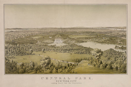 Central Park New York 1859 Historic Panoramic Town Map Jigsaw Puzzle