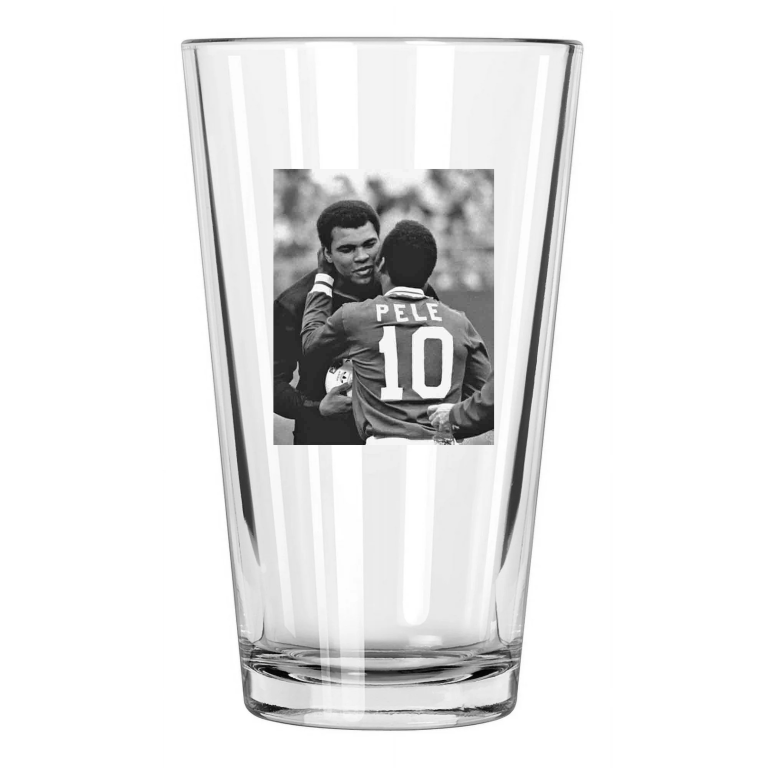 Ceremony For Pele With Muhammad Ali New York Cosmos Pint Beer Drinking Glass