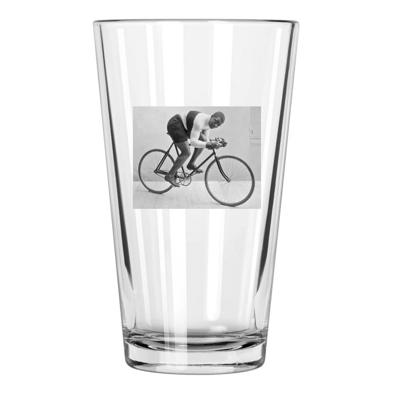 Champion Cyclist Marshall Major Taylor Photo Superstar Pint Beer Drinking Glass