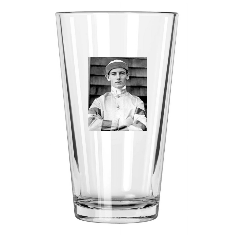 Champion Jockey Clarence Kummer Photo Horse Racing Pint Beer Drinking Glass