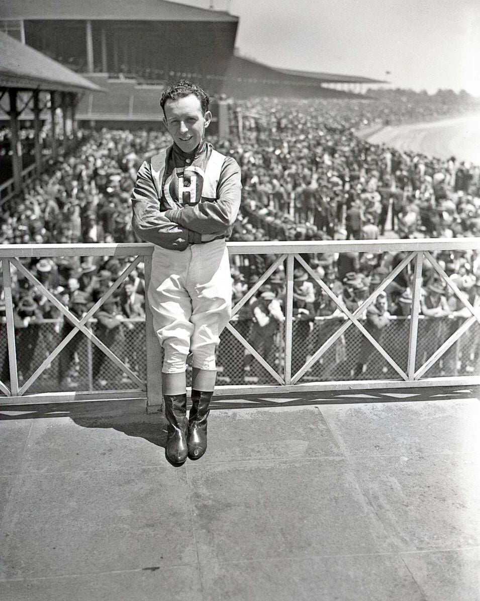 Champion Jockey John Adams Glossy Magnet Print Horse Racing Magnet