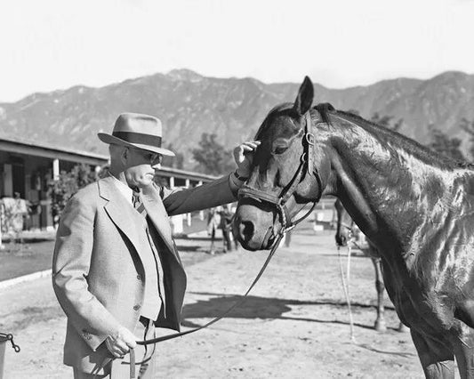 Champion Racehorse Seabiscuit Glossy Magnet Trainer Tom Smith Print