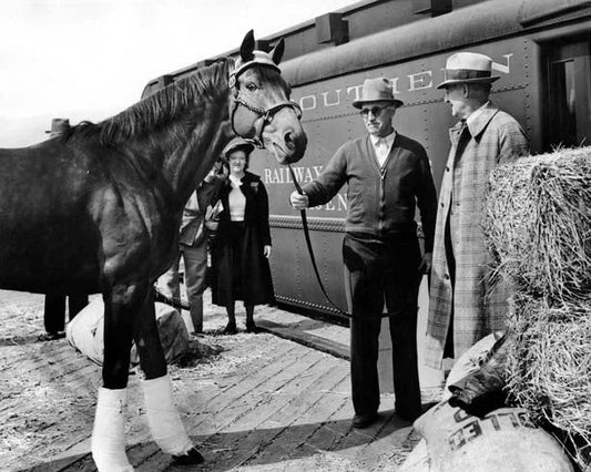 Champion Racehorse Seabiscuit And Tom Smith Glossy Photo Horse Print