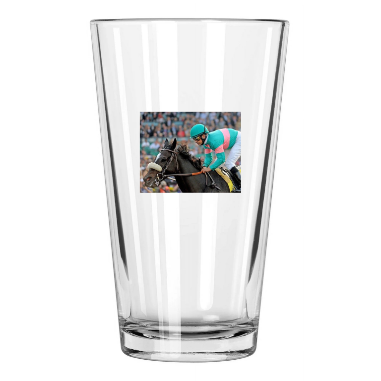 Champion Racehorse Zenyatta Mike Smith Breeders Cup Pint Beer Drinking Glass