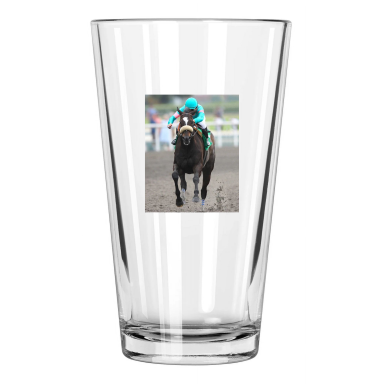 Champion Racehorse Zenyatta Photo Mike Smith Pint Beer Drinking Glass