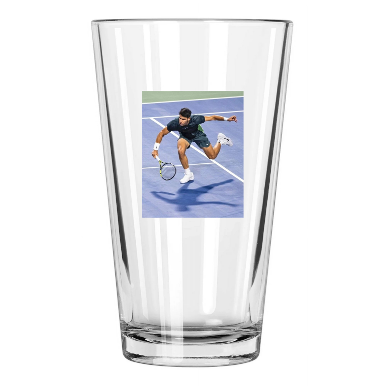 Champion Tennis Player Carlos Alcaraz Photo Pint Beer Drinking Glass