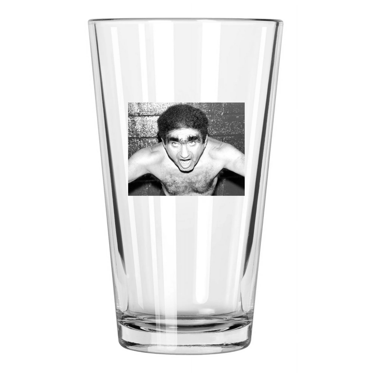 Champion Wrestler Bull Curry Photo Wrestling Nwa Pint Beer Drinking Glass