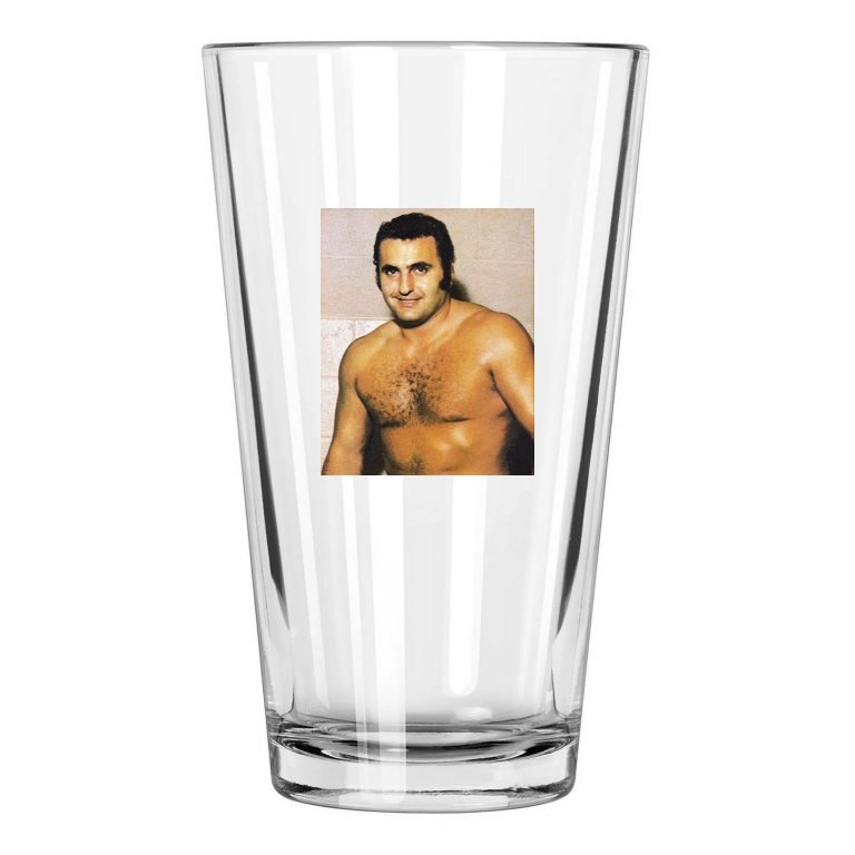 Champion Wrestler Flying Fred Curry Photo Wrestling Nwa Pint Beer Drinking Glass