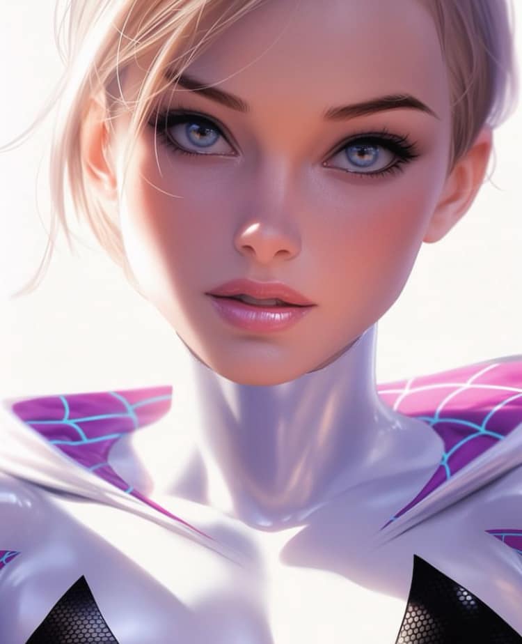 Character Portrait Futuristic Heroine Print Poster