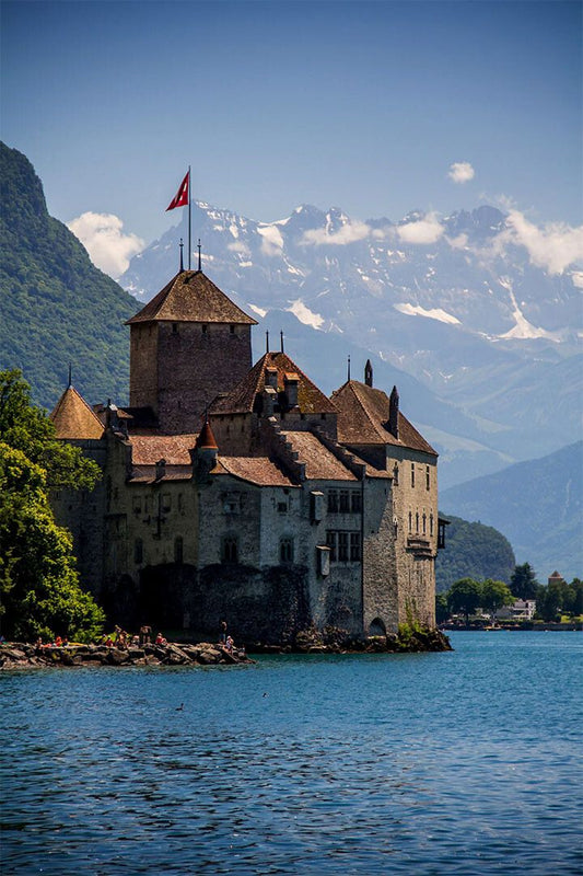 Chateau De Chillon On Lake Geneva Vintage Jigsaw Puzzle