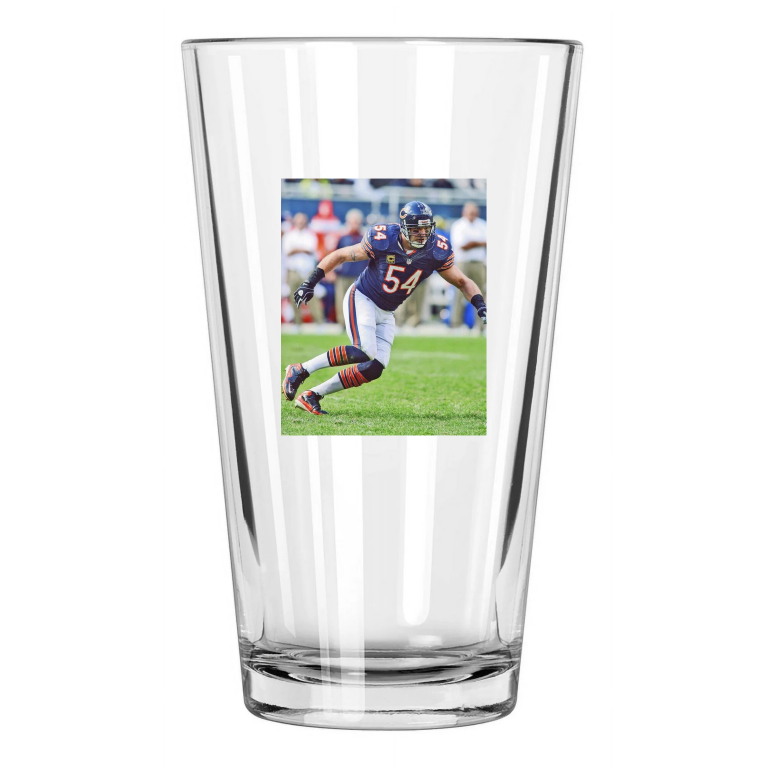 Chicago Bears Brian Urlacher Photo Nfl Football Pint Beer Drinking Glass