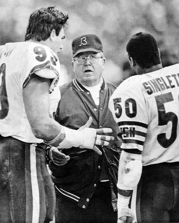 Chicago Bears Buddy Ryan Glossy Keychain Mike Singletary And Dan Hampton Print
