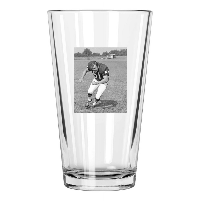 Chicago Bears Dick Butkus Photo Football Hof 79 Pint Beer Drinking Glass