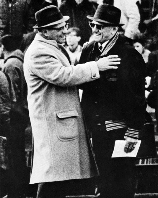 Chicago Bears George Halas And Packers Vince Lombardi Glossy Keychain Print
