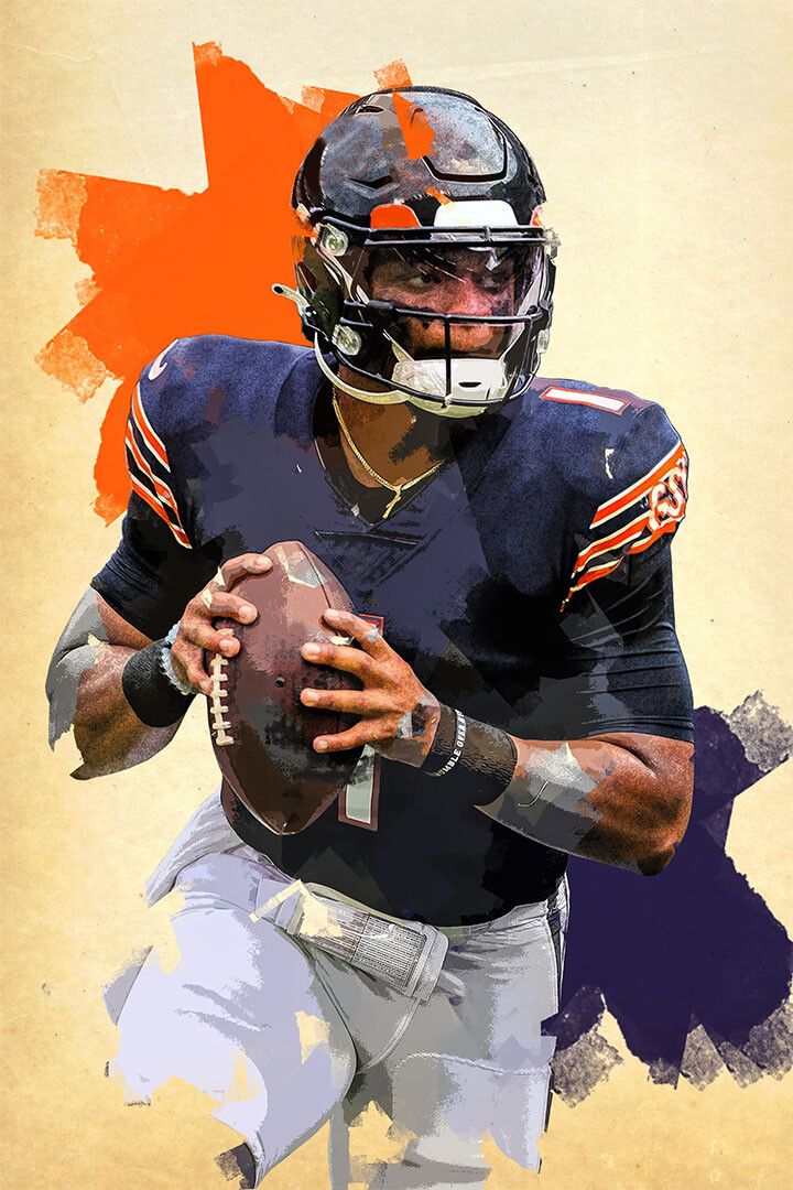 Chicago Bears Justin Fields American Football Player Sport Jigsaw Puzzle
