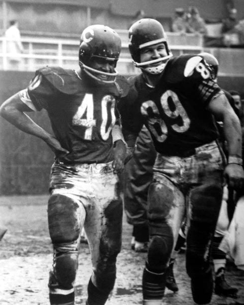 Chicago Bears Mike Ditka & Gale Sayers Glossy Photo Football Print Poster
