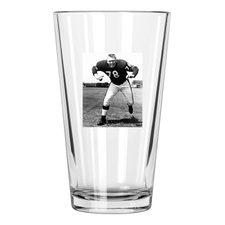Chicago Bears Stan Jones Photo Nfl Football Hof 91 Pint Beer Drinking Glass