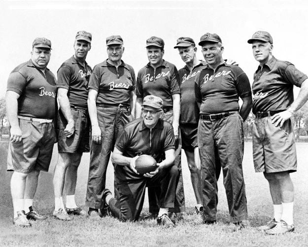 Chicago Bears Staff With George Halas Glossy 11X14 Magnet Football Magnet