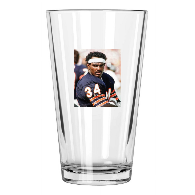Chicago Bears Walter Payton Photo Football Hof 93 1 Pint Beer Drinking Glass