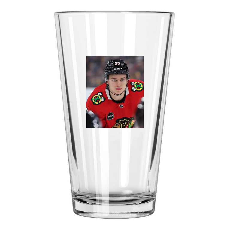 Chicago Blackhawks Connor Bedard Photo Nhl Hockey 3 Pint Beer Drinking Glass