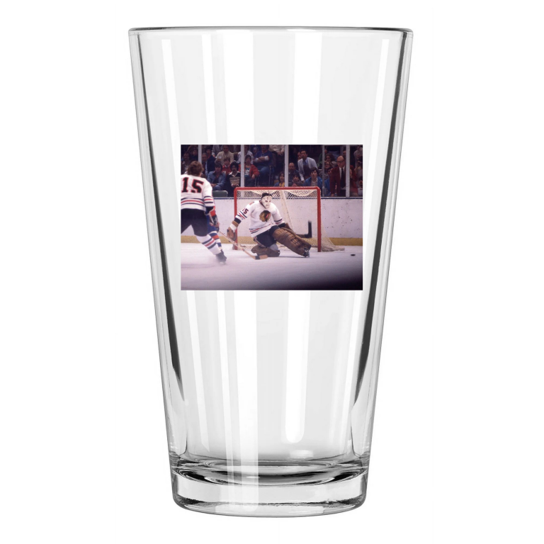 Chicago Blackhawks Tony Esposito Photo Hockey Hof 88 Pint Beer Drinking Glass
