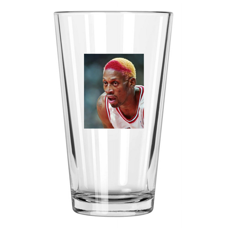 Chicago Bulls Dennis Rodman Photo Basketball Hof 2011 1 Pint Beer Drinking Glass